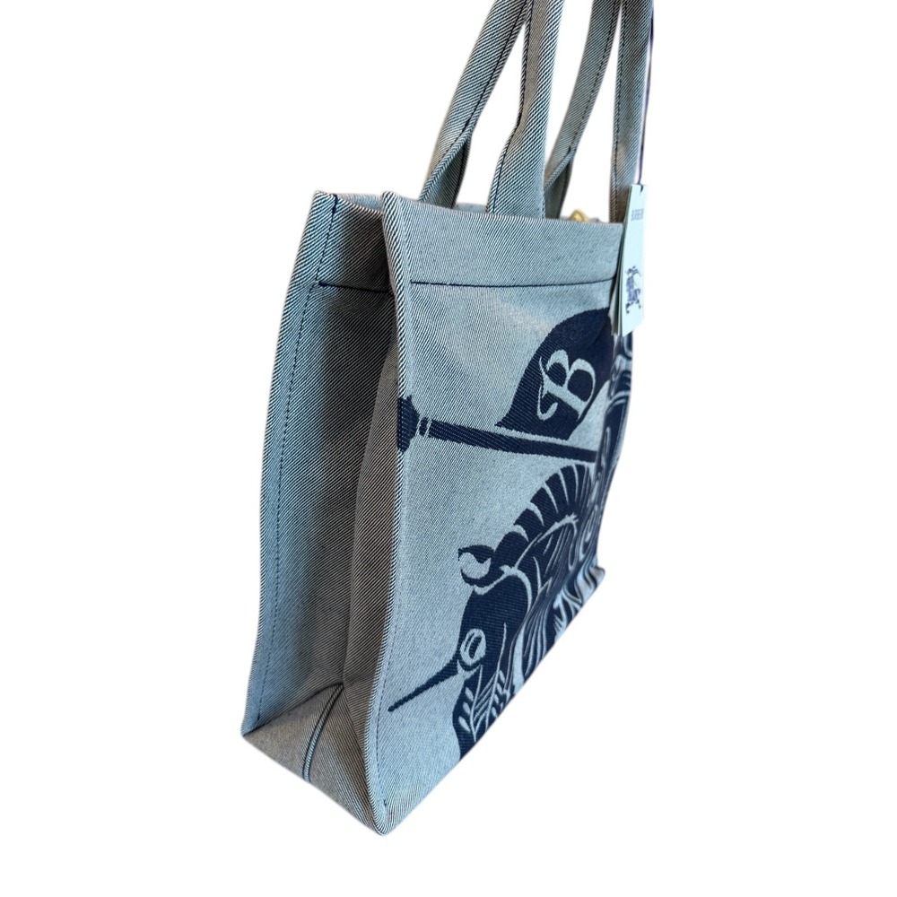 Burberry Unisex Cotton LL EKD Tote in Knight Blue, large, with graphic, 8090432 - Picture 2 of 14
